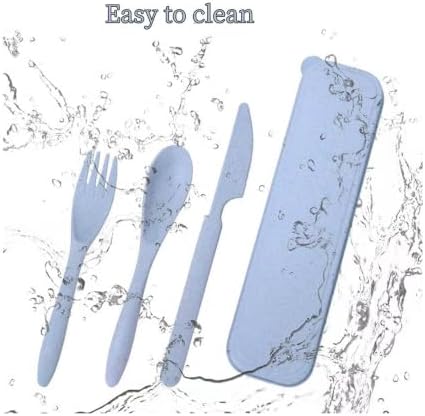8 Pack Travel Utensils with Case, Reusable Wheat Straw Cutlery Sets for Lunch Box, Camping, Picnic and Office, Dishwasher Safe Spoon Fork Knife Sets, 8 Colors - Image 4