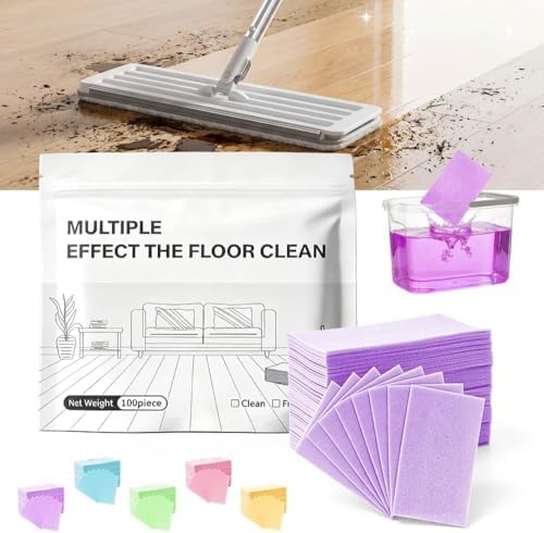 2026 New Floor Cleaning Tablets Multi-Surface Cleaner, Multi-Effect Dissolvable Floor Cleaning Sheets for Mopping, Hardwood, Tiles, Glass Deep Cleans (Lavender, 200PCS) by Mrkyy