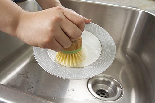 Bamboo Naturals Greenery Mini Scrub Brush, Made of Sustainable Bamboo and Recycled Plastic, Scrub Pots, Pans, Vegetables, and More, Pack of 2 - Image 6