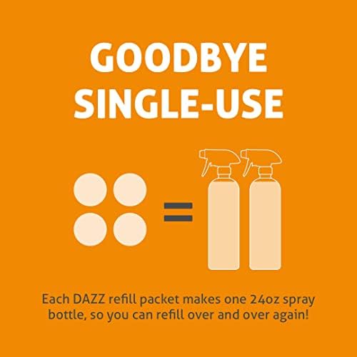 Dazz Bathroom Cleaner Starter Kit (1 Reusable Spray Bottle, 2 Refills) Tile, Tub Shower, Countertop and Bathroom Surfaces - All Natural, Eco Friendly, Non Toxic - Safe for Kids & Pets - Image 4