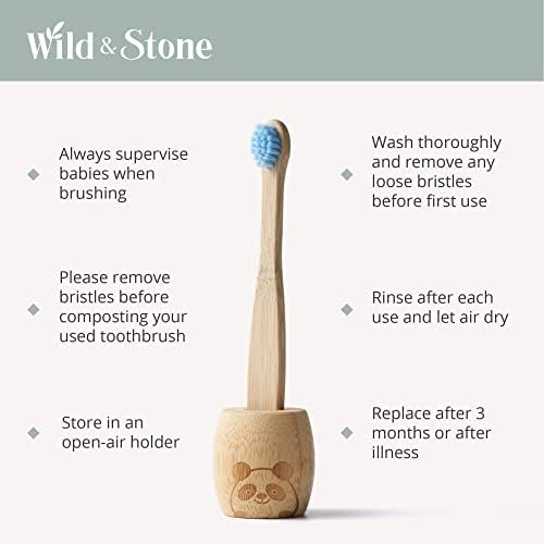 Wild & Stone Organic Baby Bamboo Toothbrushes | 4 Pack | Soft Bristles | 100% Compostable Handle | BPA Free | Vegan Baby Toothbrushes (White) - Image 3