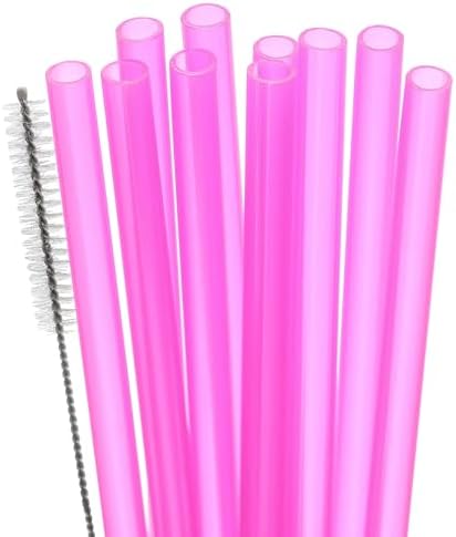 Dakoufish Replacement Straw for Stanley|Owala|Simple Modern 40oz 30oz Tumbler,10 Pack 12 Inch Rose Reusable Straws With Cleaning Brush for Stanley Cup Accessorie,BPA Free,Dishwasher Safe by Dakoufish