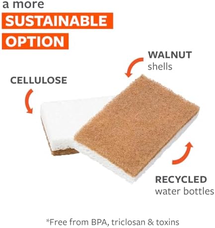Full Circle Walnut and Cellulose Scrubber Sponges, Pack of 6 - Image 2