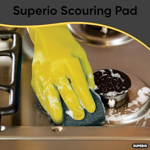 Scouring Pad Non-Scratching Scrubber Non-Scratch Cleaning Scrub Pads Heavy Duty Scouring Pad Reusable Kitchen Scrubbing Pad Pack of 24 Green, by Superio - Image 6