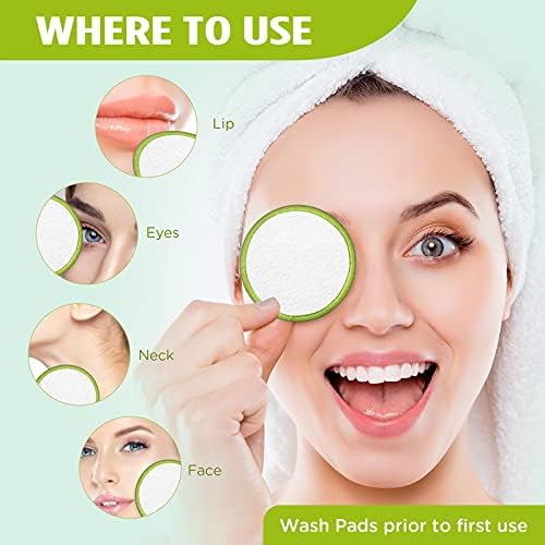 16 Pack Reusable Makeup Remover Pads - 100% Organic Cotton Rounds Washable & Eco-Friendly with Laundry Bag & Sturdy Storage Box for All Skin Types, Adults & Kids - Image 4