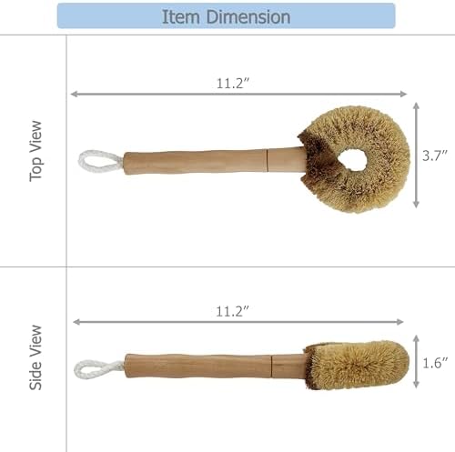 EIKS 2 Pack Kitchen Scrub Brushes, Natural Coconut Fiber - Image 3