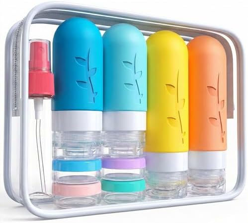 DEPOZA 16-Pack Travel Bottles for Toiletries with Clear Bag, White by TravelingisaspiritualpracticeDepozawillaccompanyyouonyourspiritualpath
