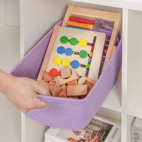 CubesLand Cube Storage Organizer Basket Bin, Cotton Rope Shelves Basket - Image 5