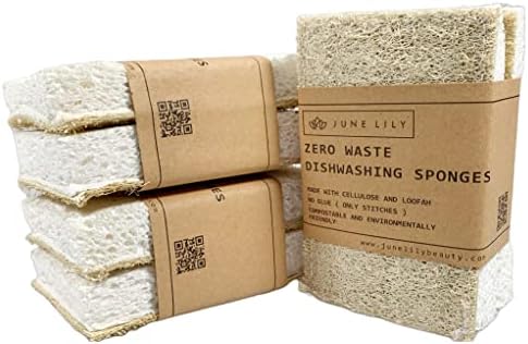 Natural Kitchen Dish Sponge Vegan Plant-Based for Dish Washing Home Cleaning - Each Pack Contains 2 Sponges (3 Pack) by Unknown