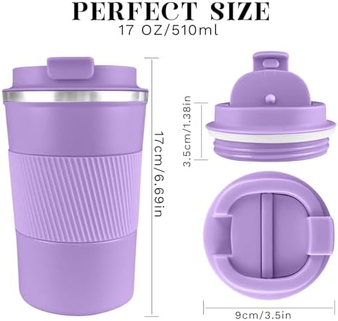 Insulated Travel Coffee Mug, Stainless Steel Coffee Cup with Leakproof Lid - Image 3