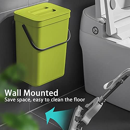 stonespace Small Trash Can with Lid,Under Sink Compost Bin,3.2 Gallon Green - Image 4