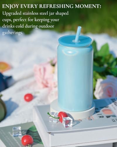 16 oz Tumbler, Insulated Tumbler with Straw, Iced Coffee Tumbler - Image 6