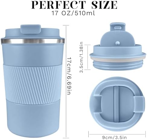 Insulated Travel Coffee Mug, Stainless Steel Coffee Cup with Leakproof Lid - Image 2