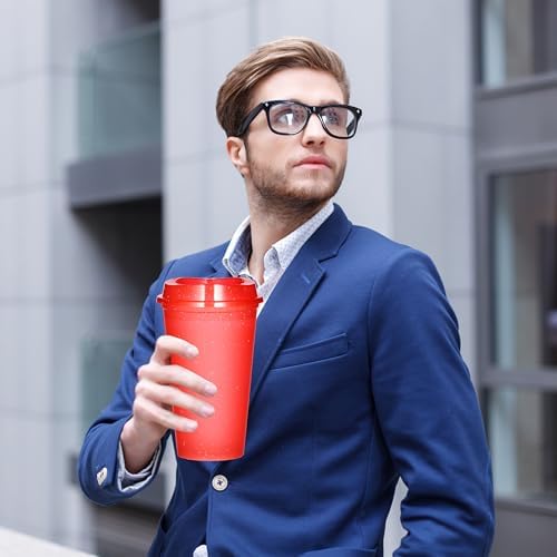 16oz Reusable Plastic Coffee Cups with Lids, 13 Pack, Glitter - Image 3