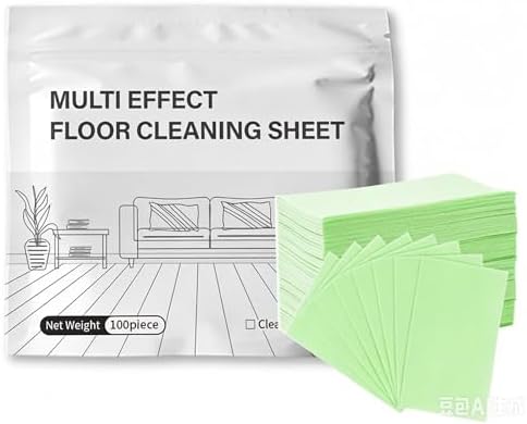 Multi Effect Floor Cleaning Sheets, Lavender Scent, Ultra Thin, Compact Packaging (Green, 100 Pcs) by Bon+amixyl