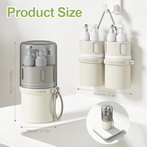 YOTIME 4 in 1 Travel Dispenser Bottle, Refillable Toiletries Container Set - Image 2