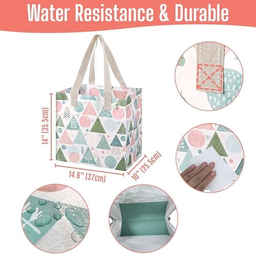 VENO 4 Pack Large Grocery Bag Reusable Shopping Bags with Hard Bottom - Image 3