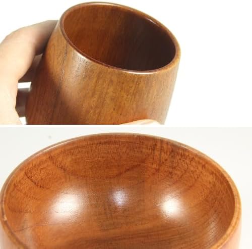 12 Pcs Acacia Wood Dinnerware Set 11.6 Inch Round Wooden Plates Bowls Tea Cups Fork Spoons Cutlery Knife Acacia Wood Tableware Supplies Lightweight for Dishes Snack Dessert, 2 Set - Image 3