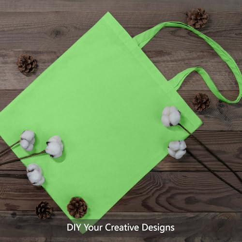 TOPDesign 6-Pack Economical 16"x15" Baby Green Cotton Tote Bags, Lightweight Medium Reusable Grocery Shopping Cloth Bags, Suitable for DIY, Advertising, Promotion, Gift, Activity - Image 4