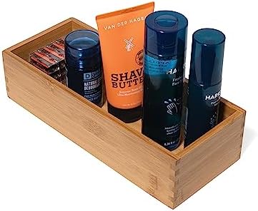 Lipper International Bamboo Wood Utensil Holder Storage Box for Cooking Tools, Makeup, or Office Supplies, 5" x 12" x 3" (Pack of 6) - Image 4