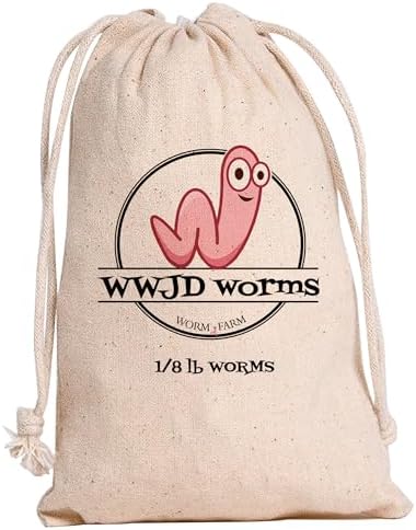 Red Wigglers Composting Worms, 1/8lb Red Worms for Composting for Gardens by WWJDWorms