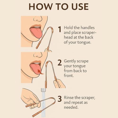 Tongue Scraper Set(2 Pack)–Pure Copper Cleaner Kit with Bamboo Toothbrush with Charcoal Bristles &Travel Case–Daily Oral Hygiene Tool for Men&Women,Reduce Bad Breath,Tongue Scrubber - Image 4