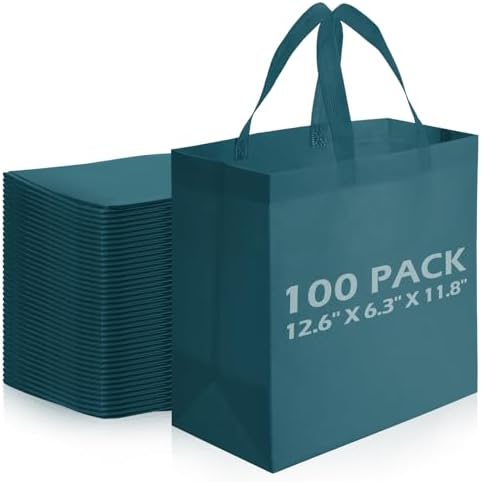 Reginary 100 PCS Non Woven Tote Bags Bulk,Dark Green by Reginary