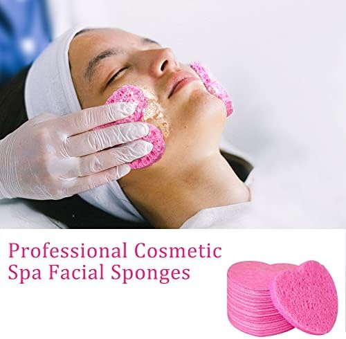 120-Count Kickleen Compressed Cellulose Heart Shape Facial Sponges,Pink - Image 3