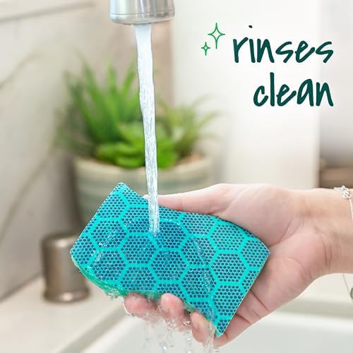 Scotch-Brite Odor Resist Heavy Duty Scrub Sponge,Dishwasher-Safe Kitchen sponges for Serious Scrubbing,Multipurpose Dish Sponge for Stuck-On Messes,6 Scrubbing Sponges,(Pack of 4) - Image 6