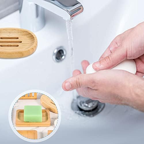 Pimoys Bamboo Soap Dishes, 12 Pack Wooden Soap Holders, 3 Sizes - Image 5