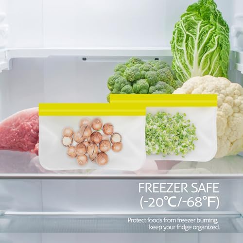 10 Pack Reusable Gallon Freezer Bags, Yellow - Image 3