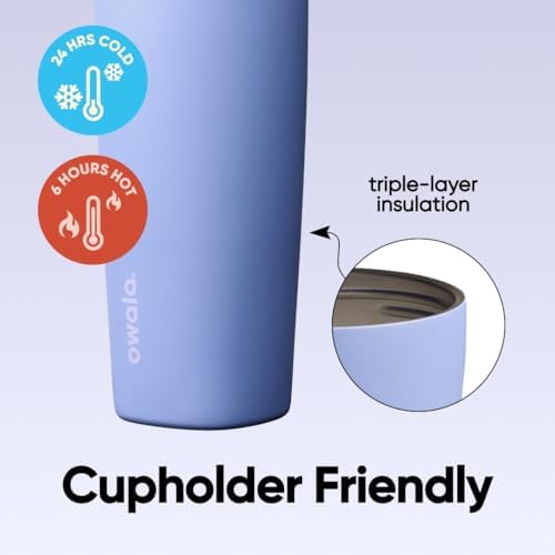 Owala SmoothSip Slider Insulated Stainless Steel Coffee Tumbler, Reusable Iced Coffee Cup, Hot Coffee Travel Mug, BPA Free 20 oz, Out of the Blue - Image 3