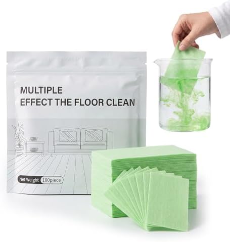 100pcs Floor Cleaning Tablets Sheets, Water Soluble Concentrated Floor Cleaner for Mopping, Multi-Surface Cleaning Sheets for Hardwood Floors, Laminate, Tile & Wall Cleaning by Unknown