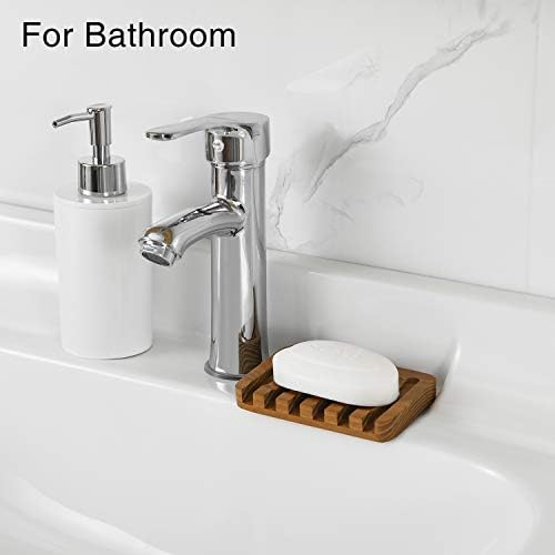 Wooden Soap Dishes for Bathroom Shower,Teak (2P) - Image 5