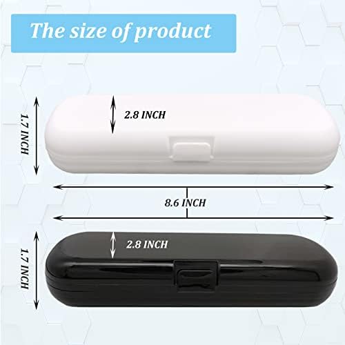 Hovesty 2 Pcs Electric Toothbrush Travel Case, Portable Travel Toothbrush Holder for Electric Toothbrush Set (White and Black) - Image 2