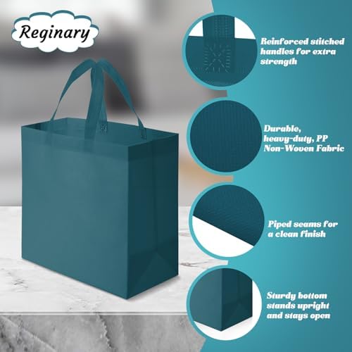 Reginary 100 PCS Non Woven Tote Bags Bulk,Dark Green - Image 5