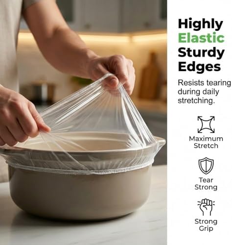 Disposable Stretch Food Covers for Bowls Reusable Fresh Keeping Bags (X100) - Image 4