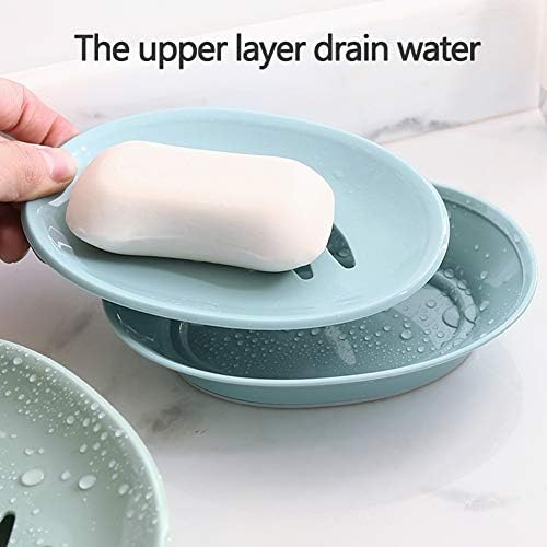 WYOK 2-Pack Soap Dish Plastic Soap Holder with Drainage for Shower (Green) - Image 3