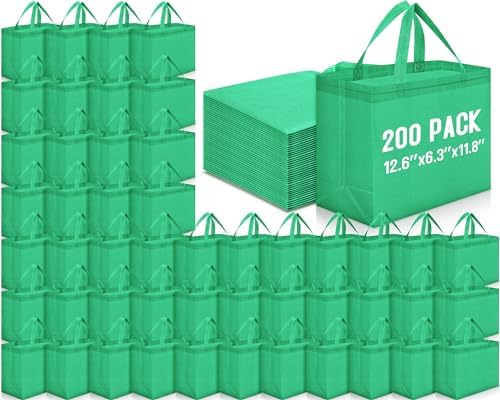 Windyun Reusable Grocery Bags Non Woven with Handles by Windyun