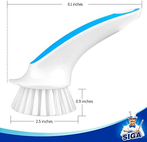 MR.SIGA Pot and Pan Cleaning Brush, Dish Brush for Kitchen, Blue, Pack of 2 - Image 3