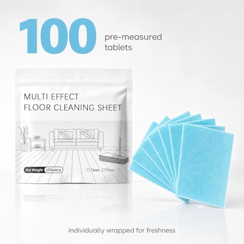Multi-Surface Floor Cleaning Tablets, 100PCS Concentrated Floor Cleaner Tablets for Hardwood, Tile, Laminate & Vinyl Floors, Dissolvable Mop Cleaning Solution for Home & Kitchen Use - Image 3
