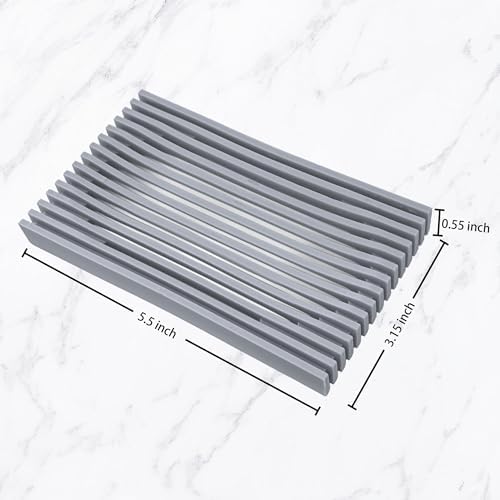 Aoheuo Modern Minimalist Soap Dish (3Pack),Drainage Silicone Soap Holder,5.5 Long by 3.15 Wide,0.55 inches high,Used for Kitchen,Bathroom,and Bar Sink(Red,Blue,Incanus) - Image 6