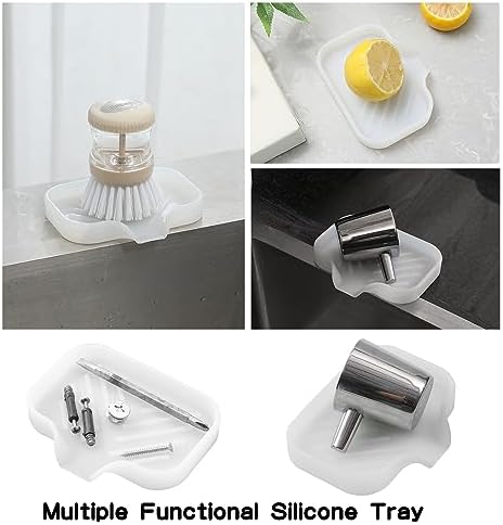 MicoYang Silicone Soap Dish with Drain Spout, Self-Draining Sink Organizer Tray for Bathroom & Kitchen, Sponges, Dispensers & Soap Holder, Non-Slip & Dishwasher Safe, Translucent (Compact, 4.9"×3.2") - Image 5