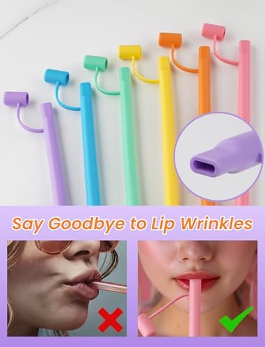 NiHome Reusable Silicone Anti-Wrinkle Straws Fit for Stanley Cups 30 40oz - Image 2