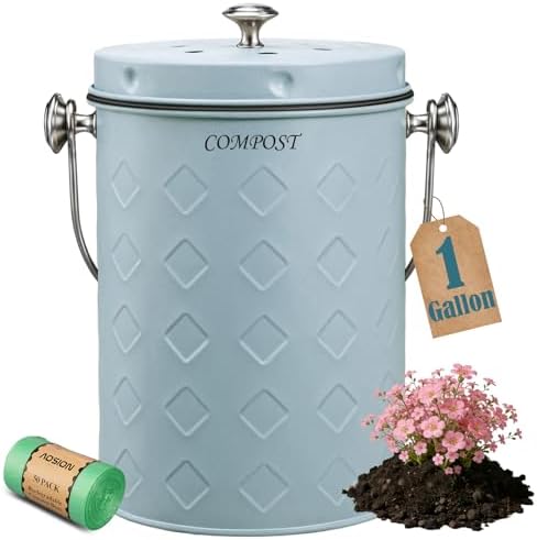 AOSION Countertop Compost Bin Kitchen,Odorless Indoor Compost Bin with Lid by AOSIONUSA