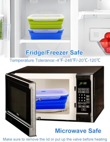 Extra Large Collapsible Silicone Food Storage Containers With Lids, 82.8oz, 2 Pack, XXL Foldable Bento Lunch Box, Rv Collapsible Bowls, Big Meal Boxes for Kitchen, Camping, BPA Free - Image 3