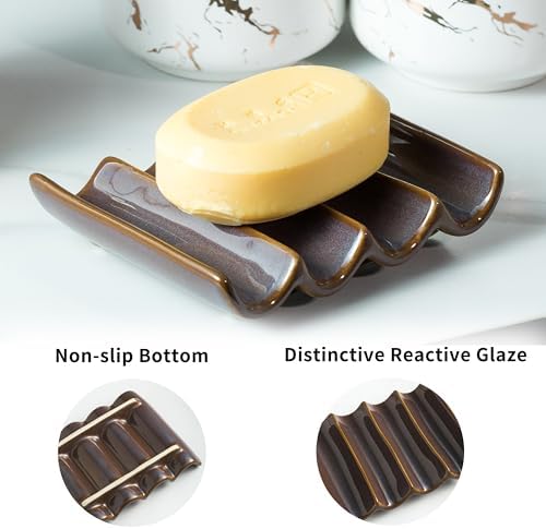 Ceramic Soap Dish for Shower, Bar Soap Holder for Bathroom Keep Dry - Image 5