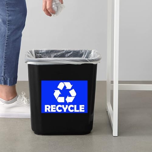 Trash Recycle Compost Stickers Set of 3 Recycle Sticker Vinyl Decal for Recycle Bin, Compost Bin, Trash Can Symbol to Organize Garbage containers Trash Can (Recycle Blue, 10x7inch) - Image 2