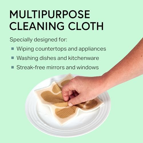 Swedish Wholesale Dishcloths Reusable 8" x 7" Sponge Cloths, Bulk 10 Pack of High Absorbent Cellulose Dish & Kitchen Cleaning Hand Towels, Wring to Dry & Machine Wash, Odor Resistant, Retro Flower - Image 2