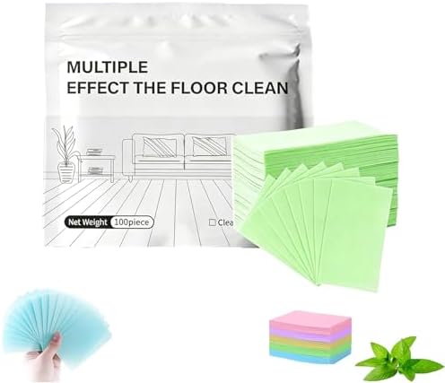Floor Cleaning Tablets Multi-surface Cleaner, 100-Piece Floor Cleaning Solution Tablets, Water-Soluble Floorcleaning Sheets for Hardwood Laminate Tile & Rv Walls Deodorization (Green) by Unknown
